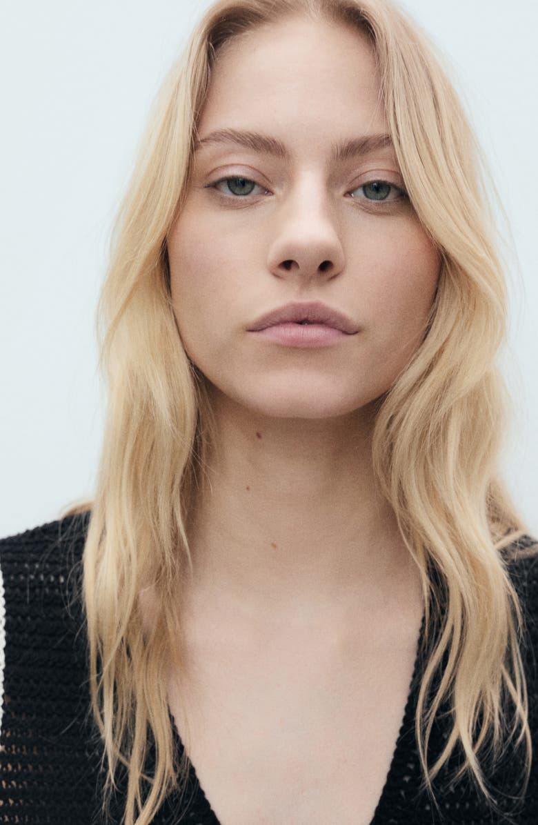 MANGO Circle Print Crochet Vest, Alternate, color, 