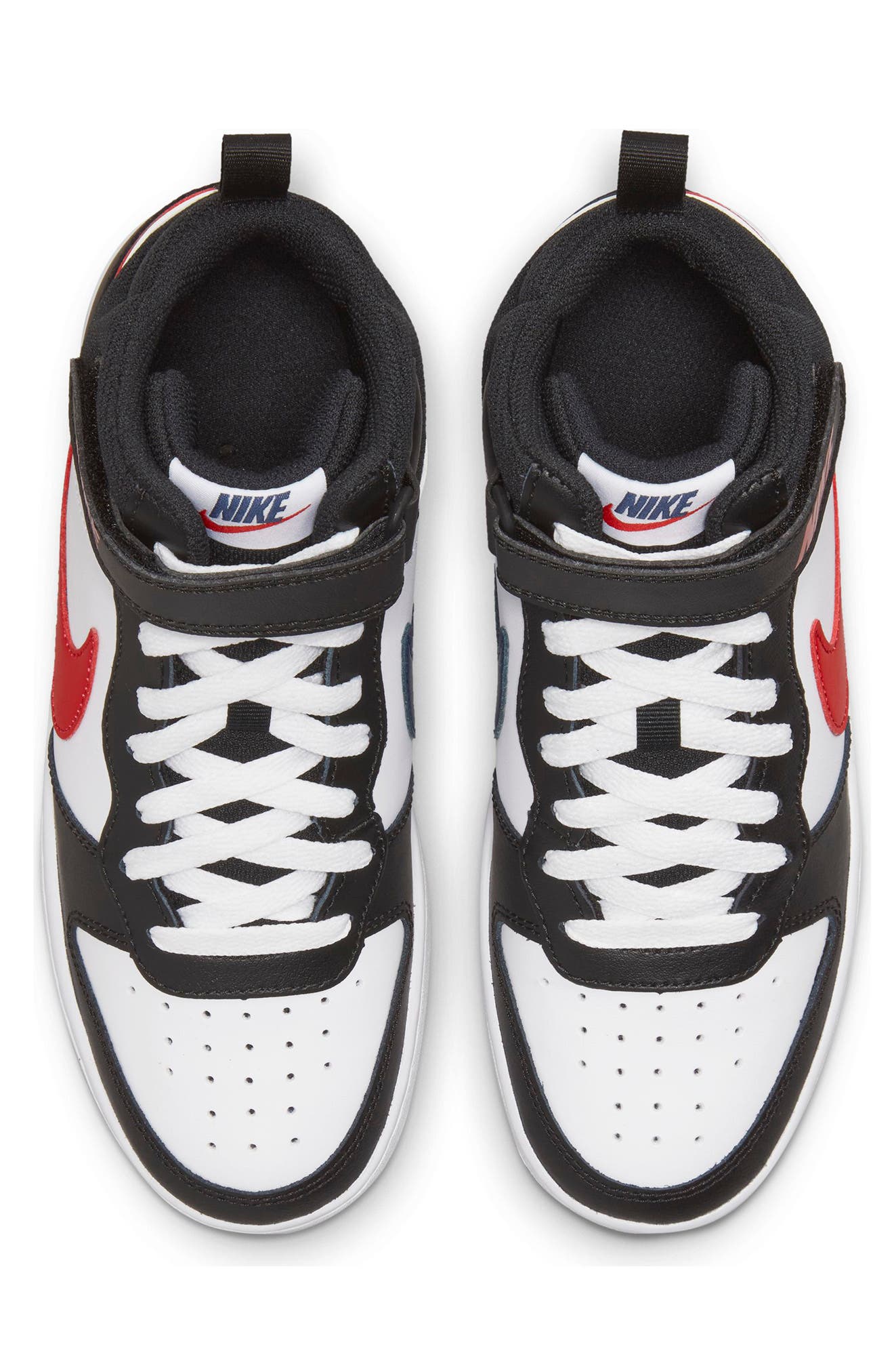 Nike Court Borough High Top Leather Sneaker, Alternate, color, White/ University Red