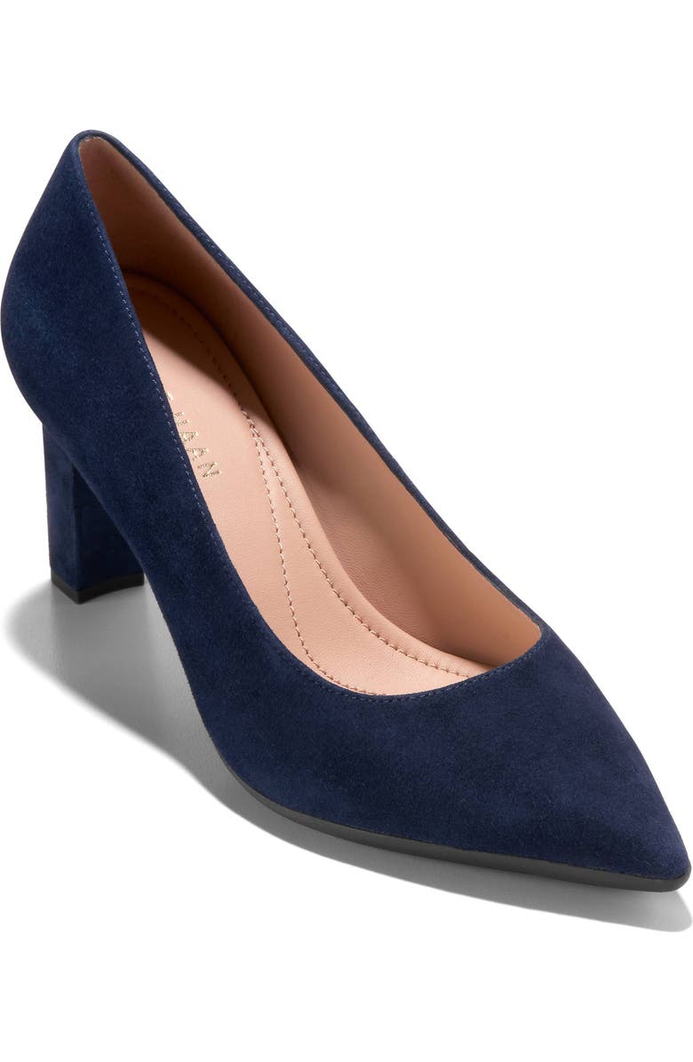 Cole Haan Grand Ambition Angelica Pointed Toe Pump, Main, color, Midnight Moon Suede