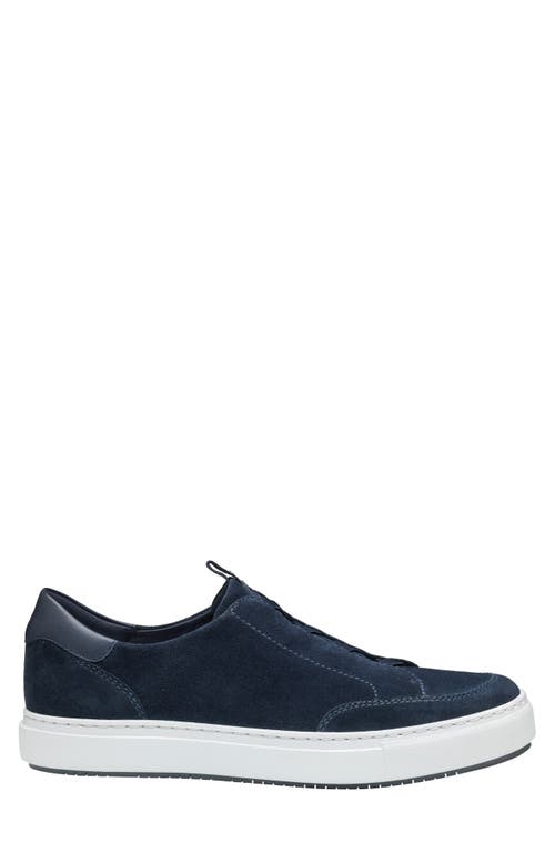 Johnston & Murphy Anson Lace To Toe Sneaker In Navy English Suede