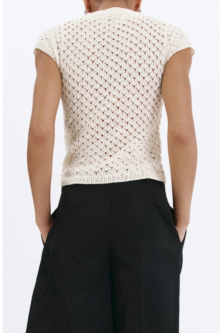 Openwork Knit Toggle Sweater, Alternate, color, ECRU