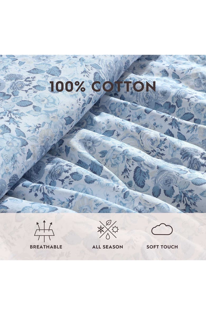 Laura Ashley Quartet 3-Piece Comforter & Sham Set, Alternate, color, Cashmere Blue