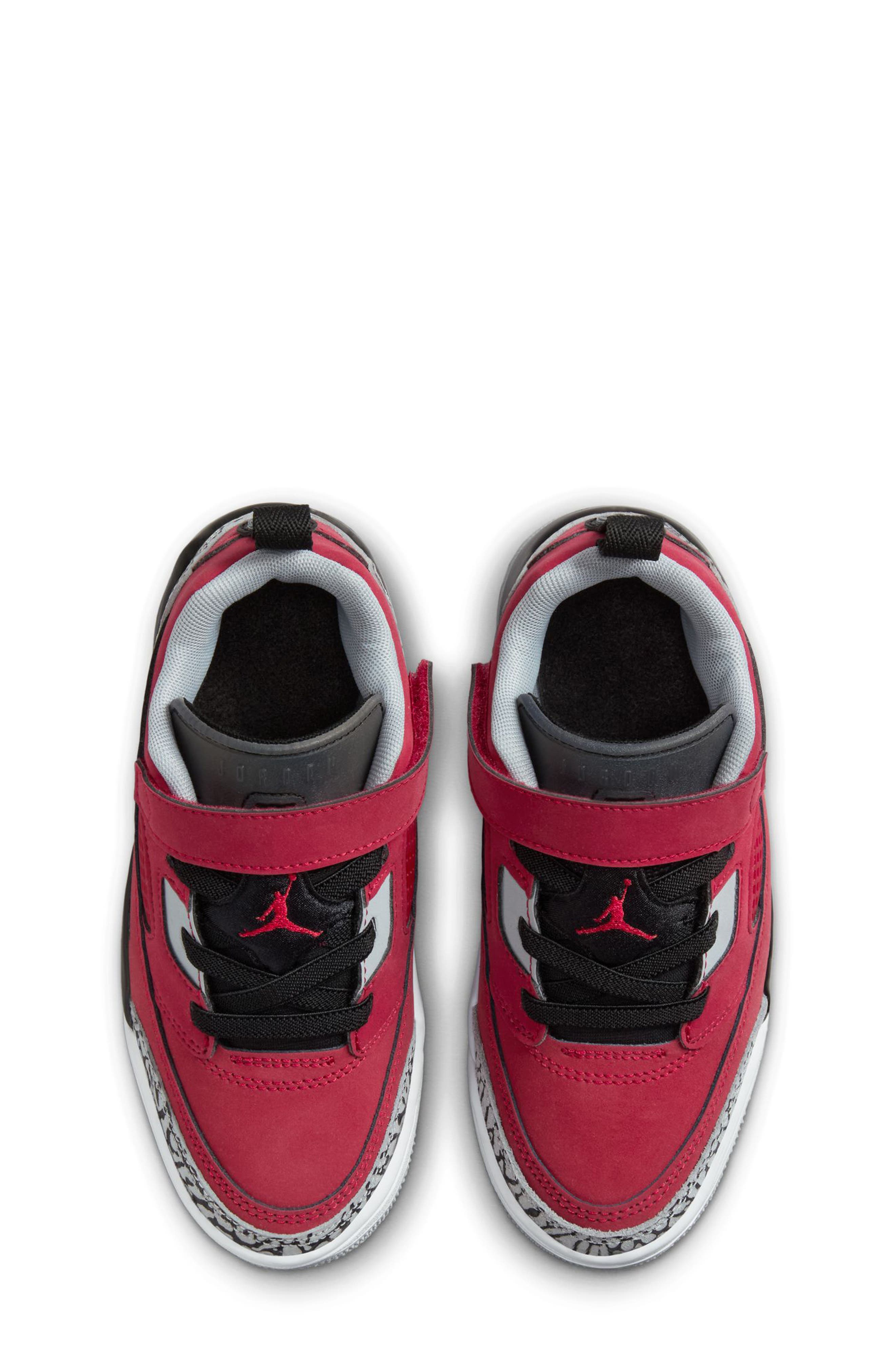Jordan Kids' Spizike Low Sneaker, Alternate, color, Gym Red/ Black/ Wolf Grey