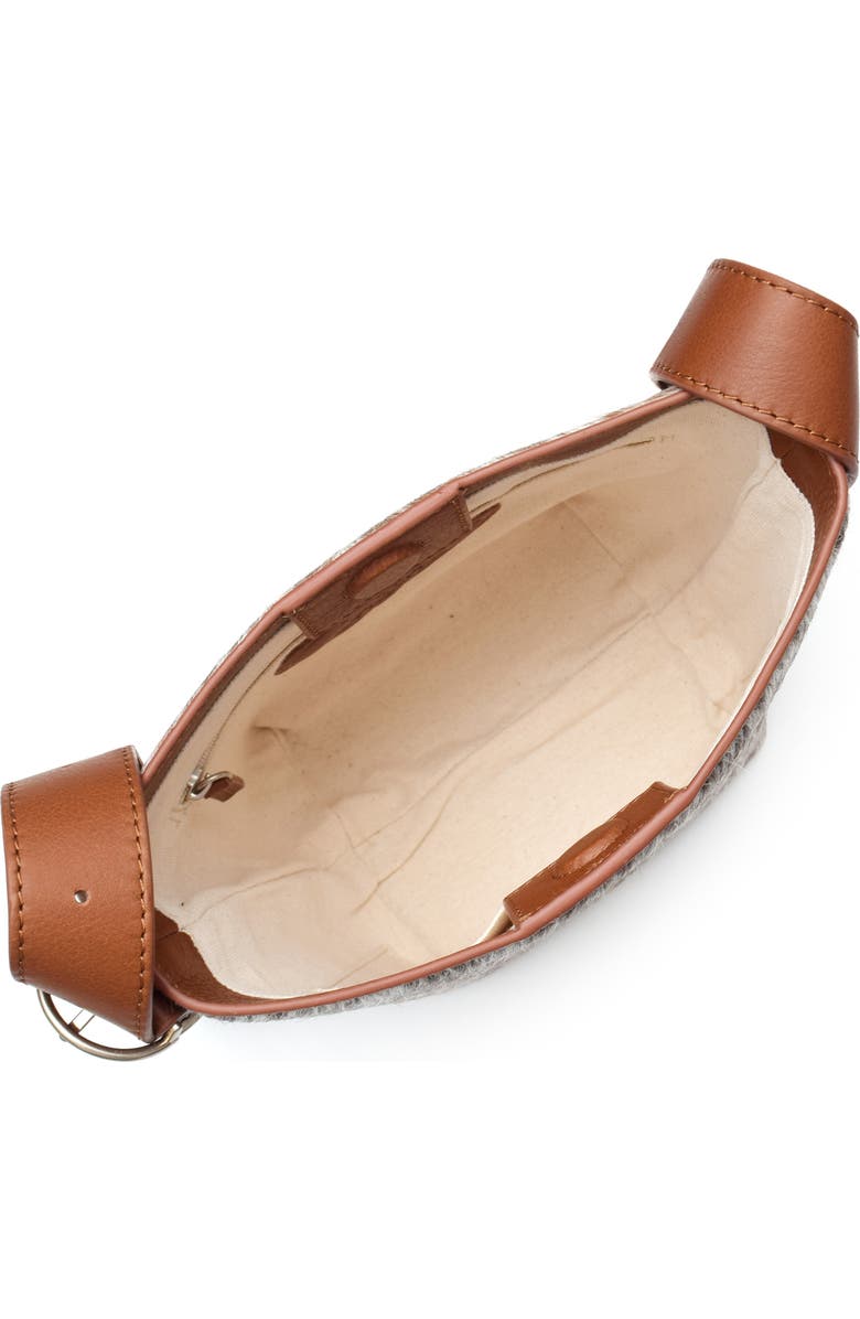 New Amsterdam Leatherworks Jayden Genuine Calf Hair Bucket Bag, Alternate, color, Chestnut/ Ivory