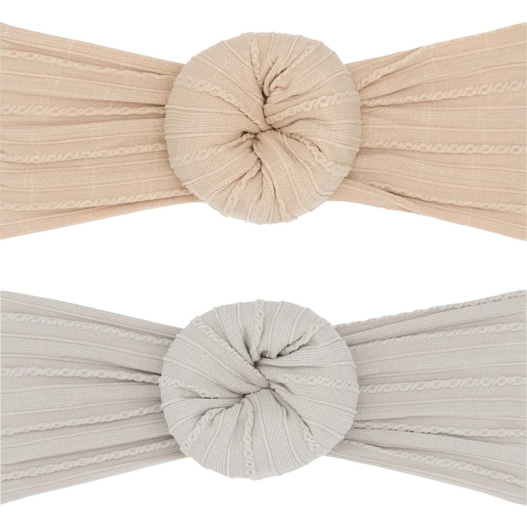 Baby Bling Assorted 2-pack Sweater Bun Headbands In Blush Mushroom