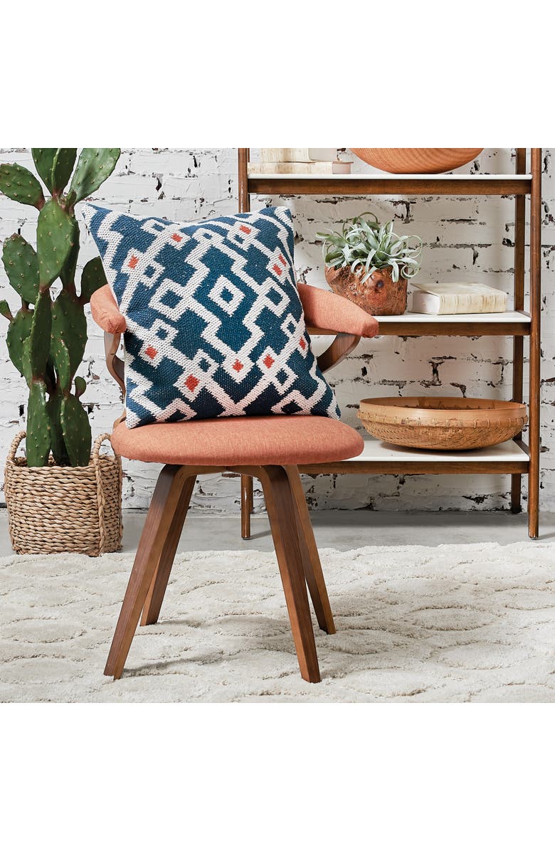 carol & frank Reggie Indigo Blue Hand-Loomed Cotton Decor Throw Pillow, 20" x 20" Cover And Insert Set, Alternate, color, Blue