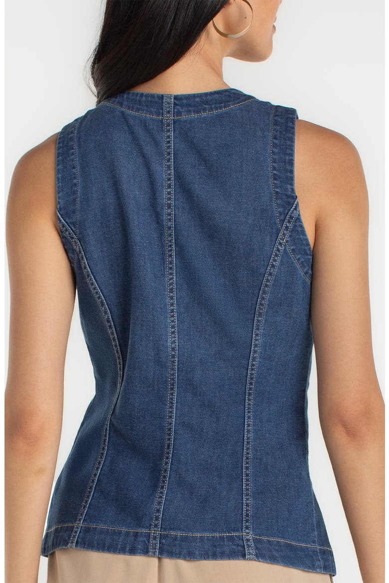 Denim Split Front Vest, Alternate, color, WILDER