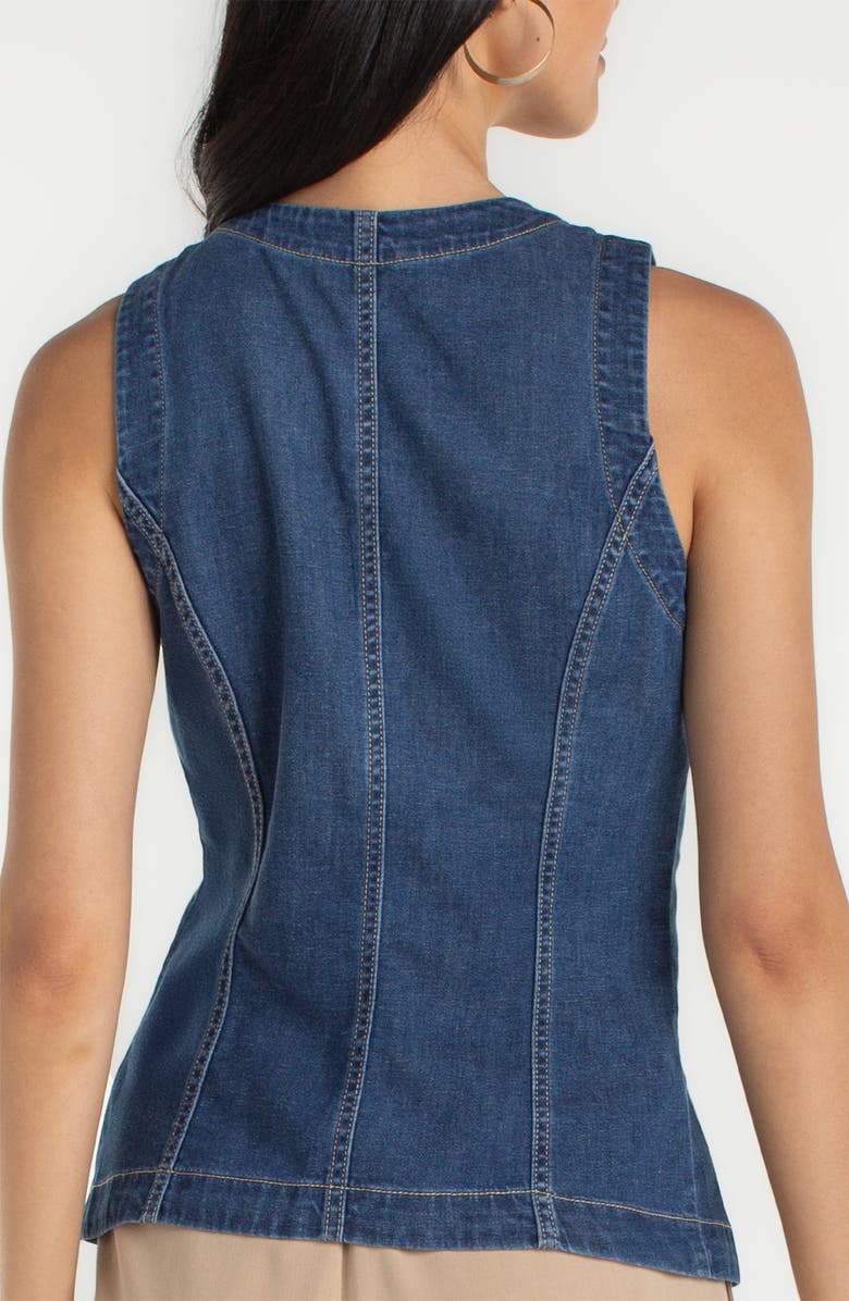 Liverpool Los Angeles Denim Split Front Vest, Alternate, color,