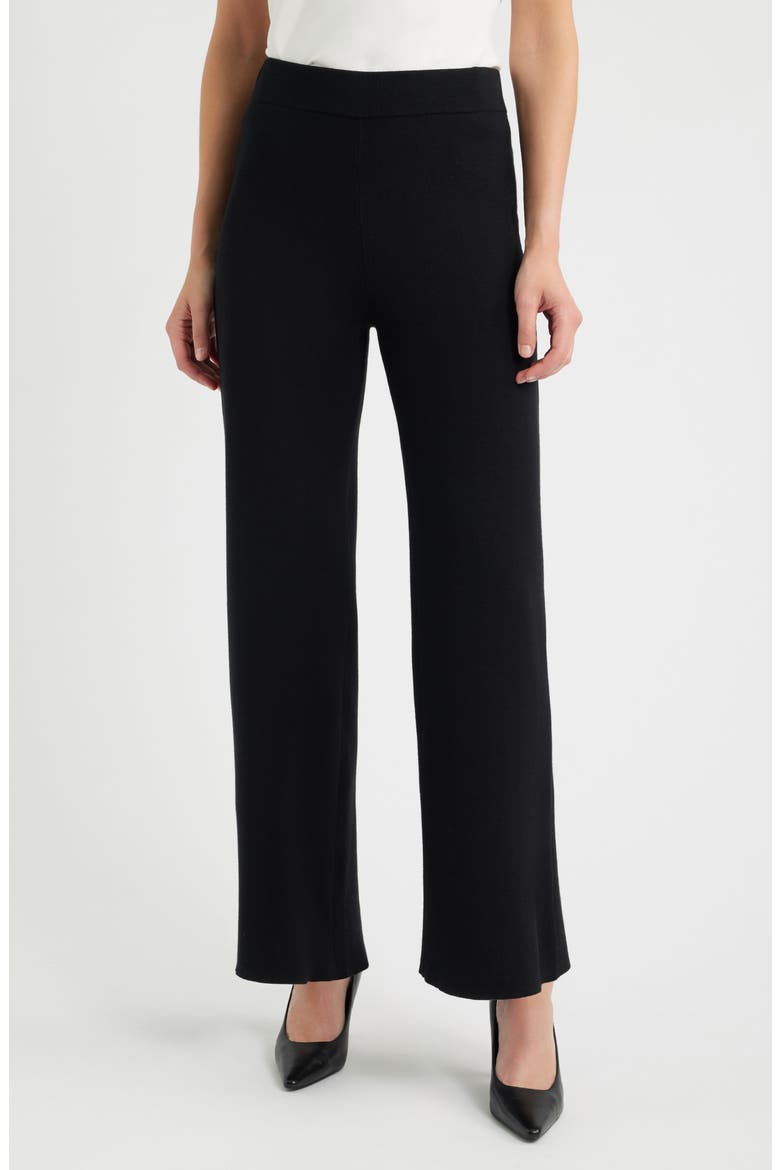 Wide Leg Sweater Pants, Main, color, ANNE BLACK