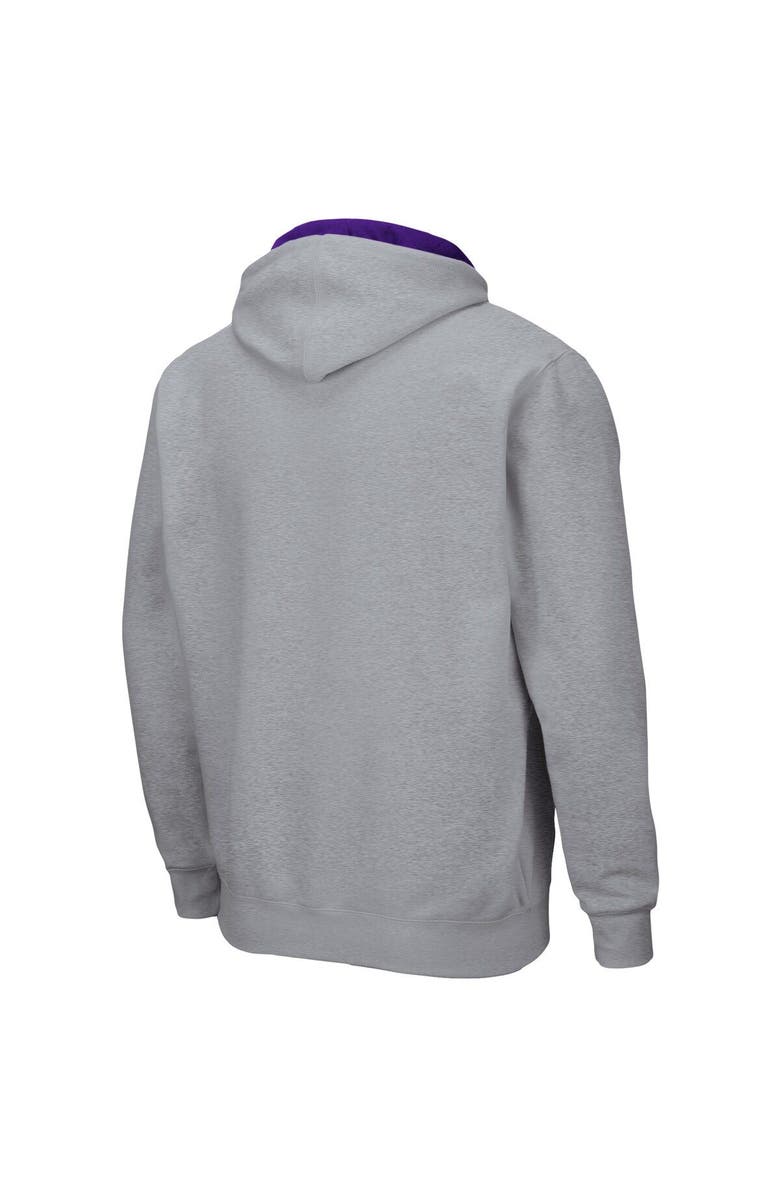 COLOSSEUM Men's Colosseum Heathered Gray LSU Tigers Arch & Logo 3.0 Full-Zip Hoodie, Alternate, color, Heather Gray