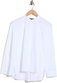 Eileen Fisher Mandarin Collar Organic Cotton Shirt