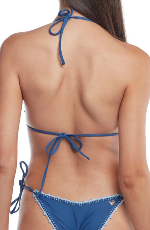 Capittana Missy Crochet Bikini Top In Blue