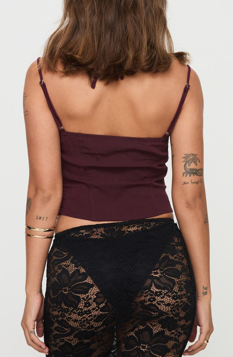 Princess Polly Trynia Lace Trim Camisole, Alternate, color, Dark Red