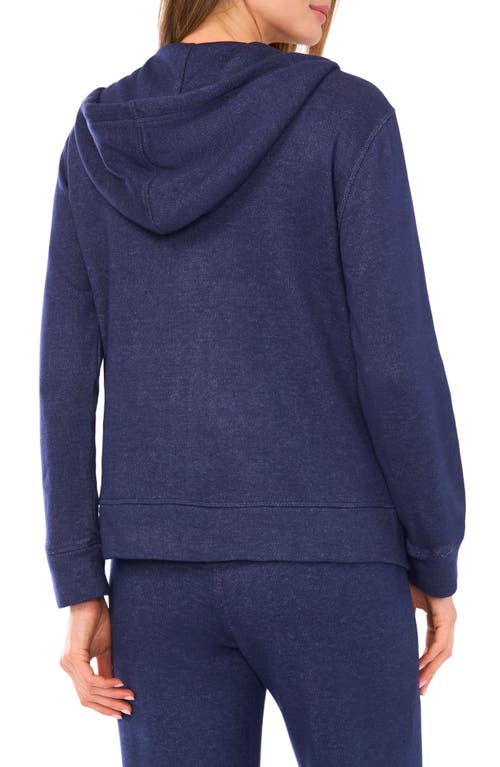 Vince Camuto Zip Front Hoodie In Blue