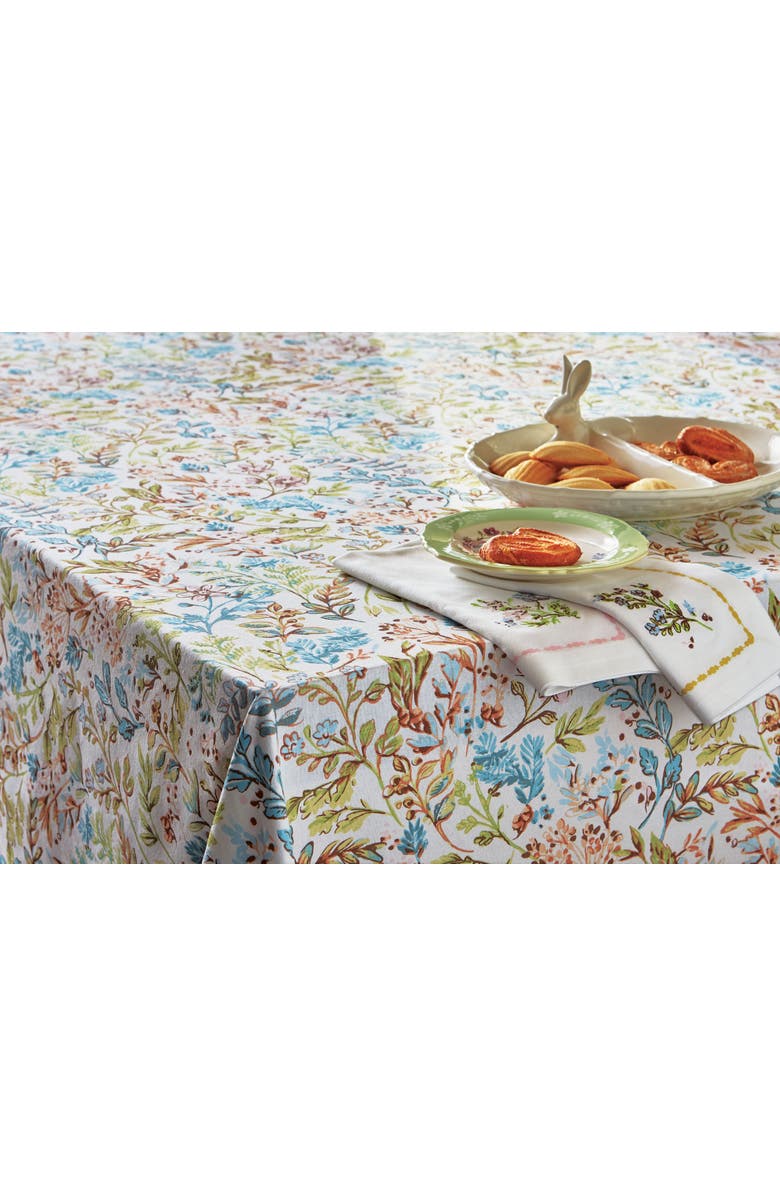tag Meadow Tablecloth Cotton Floral Design Dining Table Decor, Main, color, 