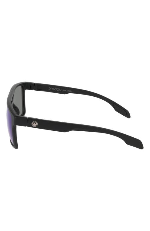 Dragon 57mm Navigator Sunglasses In Matte Black/blue Mirror