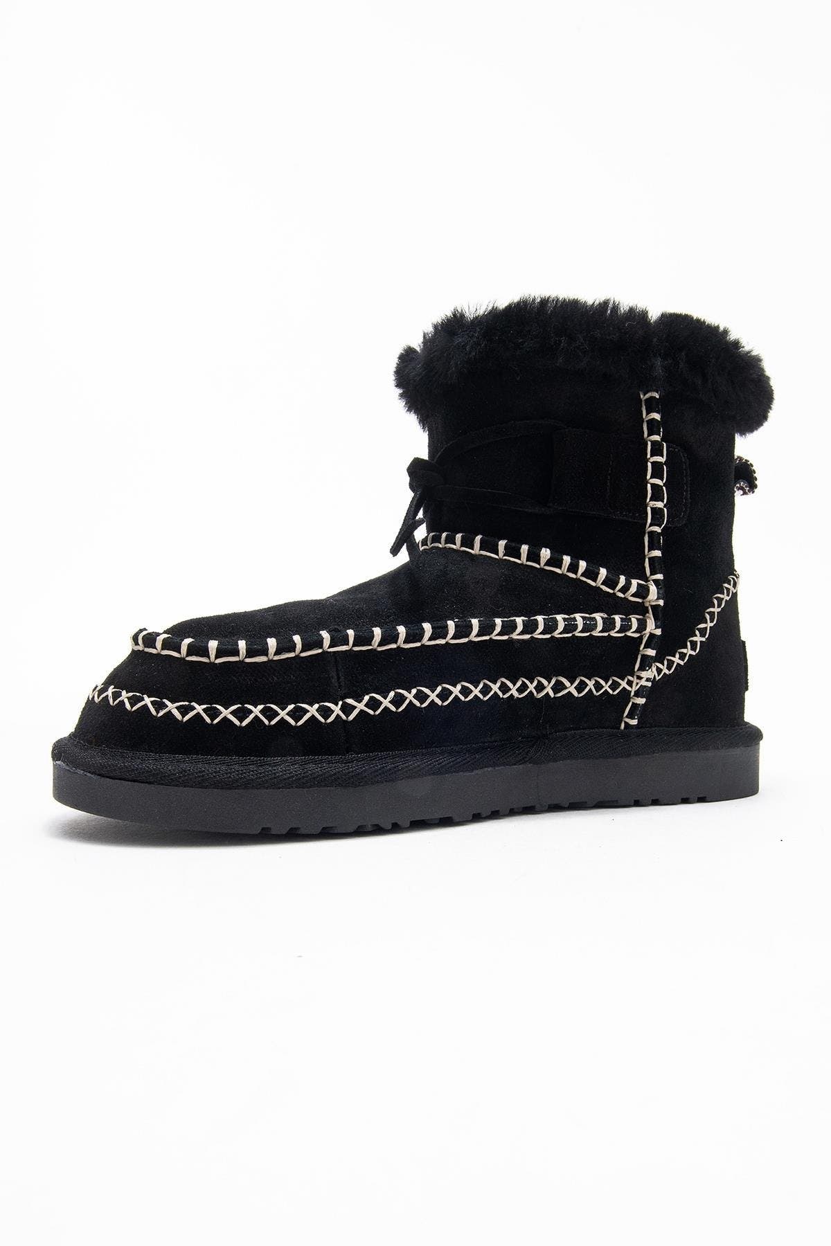 Forever & Always Shoes Jorel Leather Fur Lined Ankle Boot, Alternate, color, Black Suede Leather