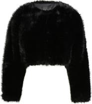 MANGO Faux Fur Crop Jacket