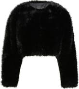 MANGO Faux Fur Crop Jacket