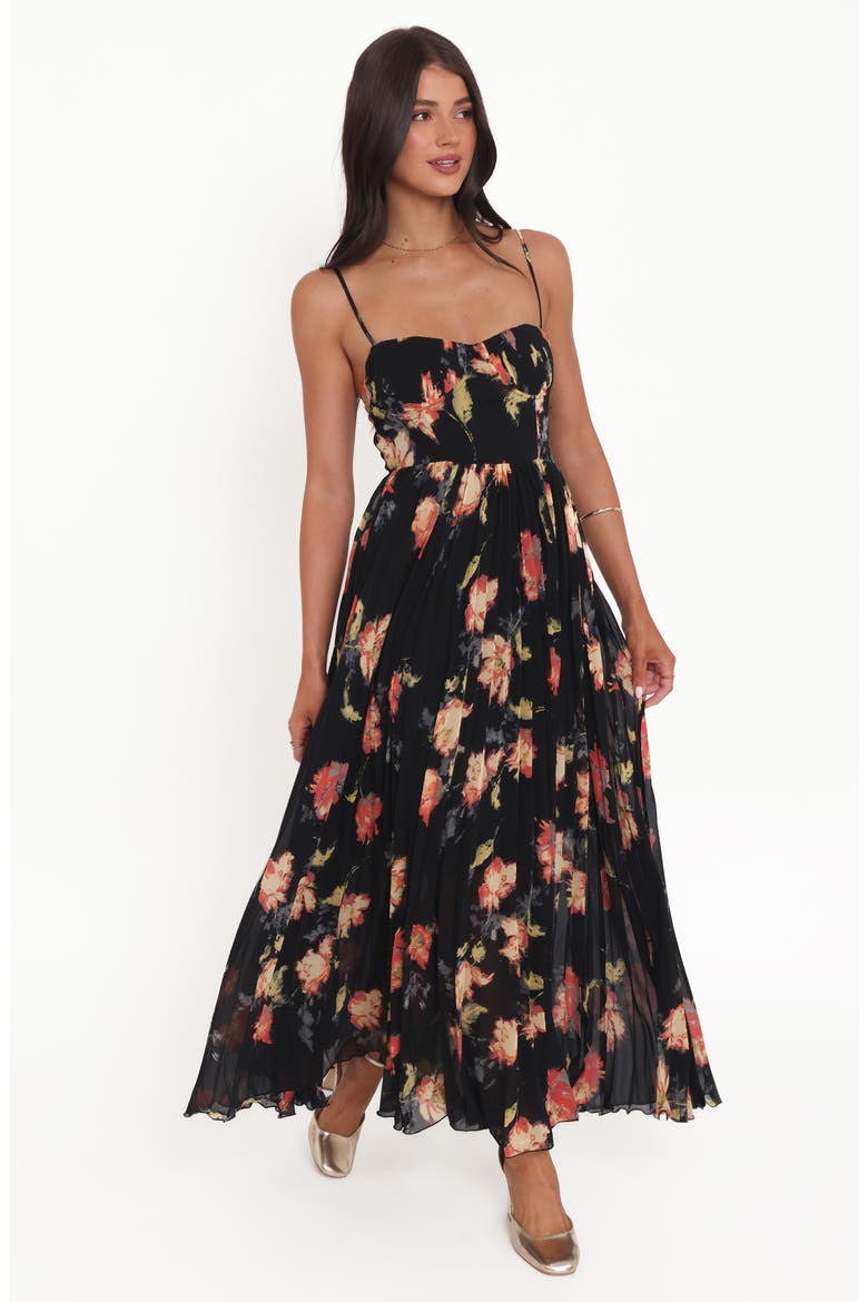 Achanti Pleated Maxi Dress, Alternate, color, BLACK MULTI