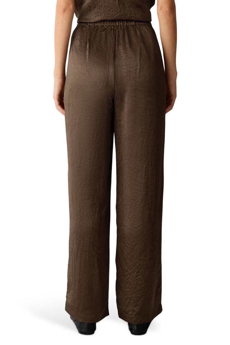 Crinkle Satin Straight Leg Pants, Alternate, color, HAZELWOOD