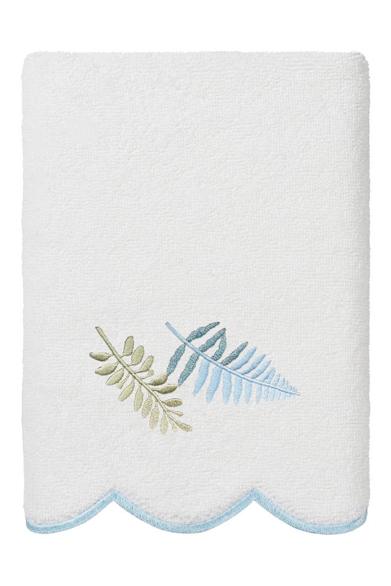 Fern Toss Scallop 3-Piece Towel Set, Alternate, color, WHITE/ BLUE