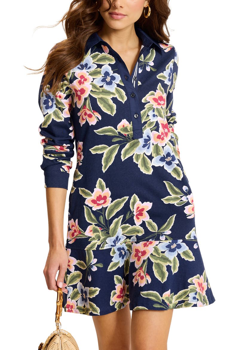 Islandscape Ocean Petals Shirtdress, Alternate, color, COASTLINE