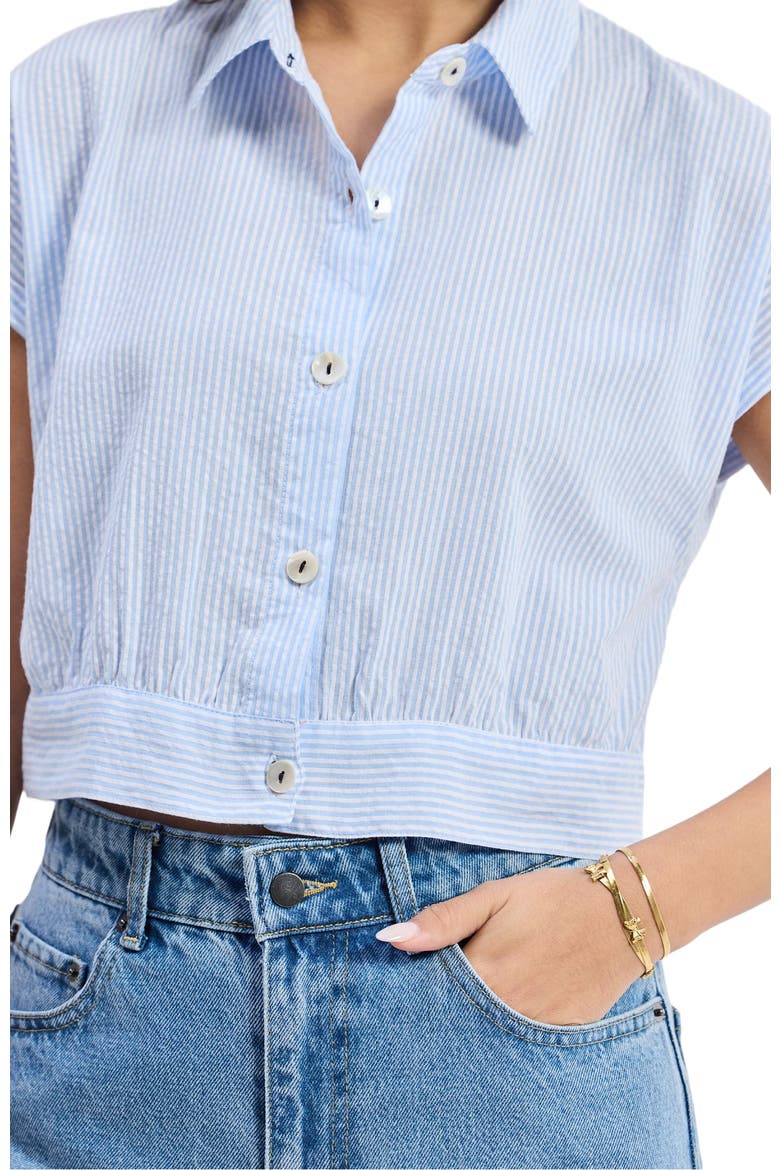 Oversized Crop Shirt, Alternate, color, Linear Rhythm