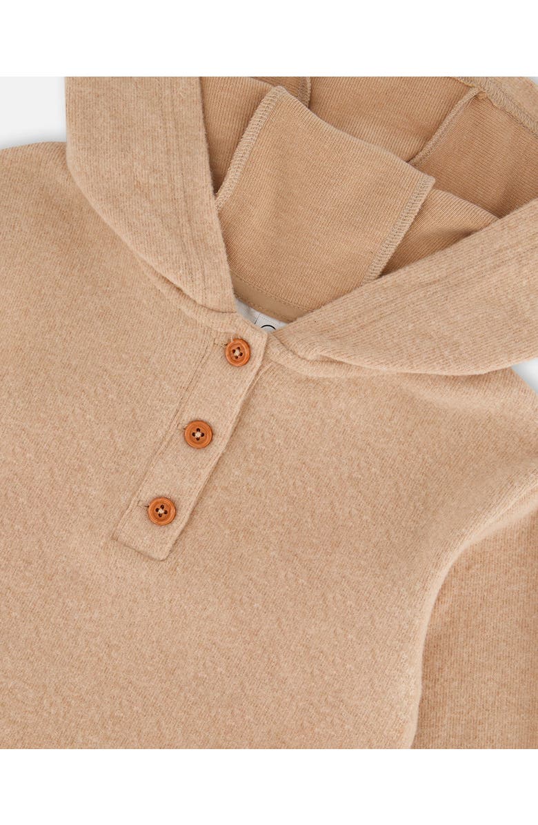 Deux par Deux Little Girl's Hooded Rib Tunic Beige, Alternate, color, 