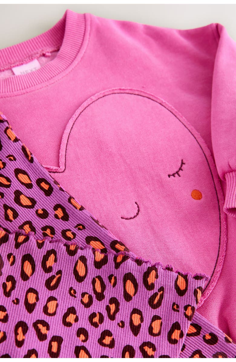 NEXT Kids' Heart Sweatshirt & Flare Leggings Set, Alternate, color, Pink