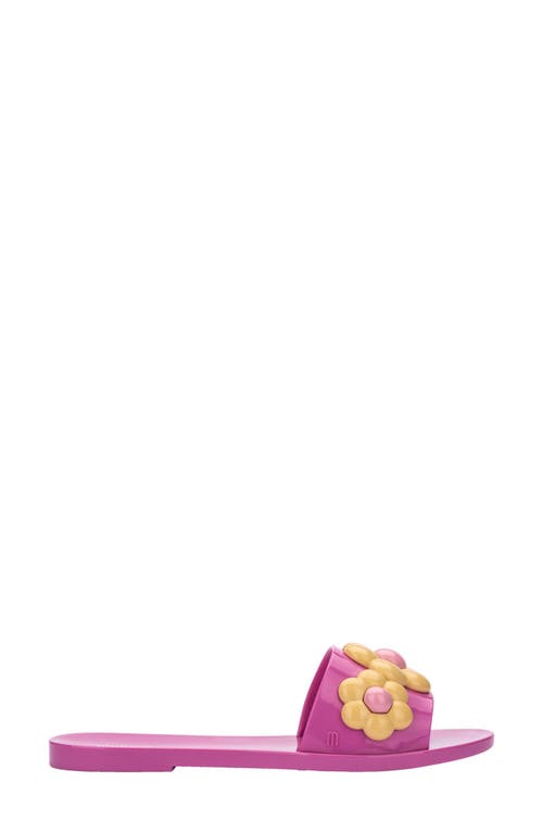 Melissa Babe Spring Slide Sandal In Lilac/yellow