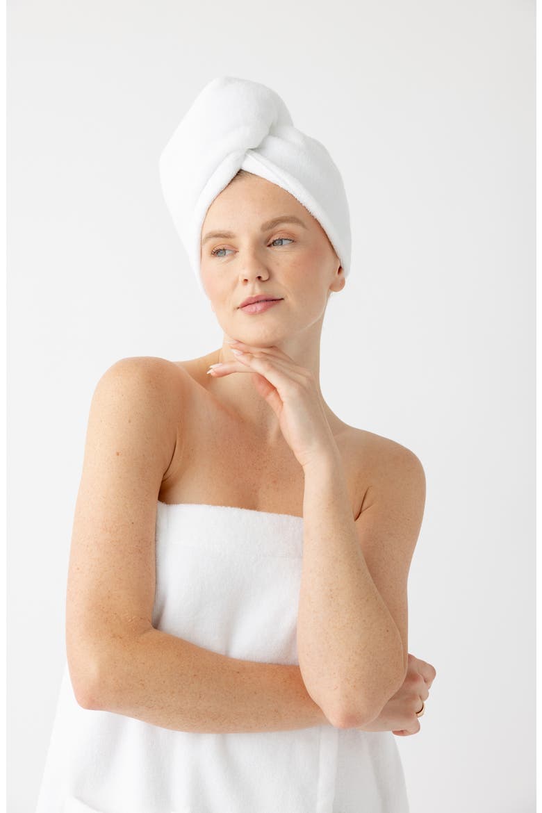 Luxe Hair Towel, Alternate, color, WHITE