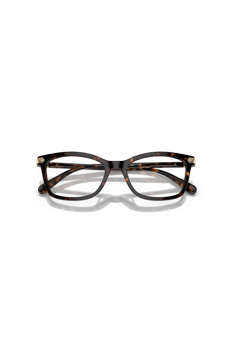 COACH 49mm Rectangle optical glasses, Alternate, color, Tortoise