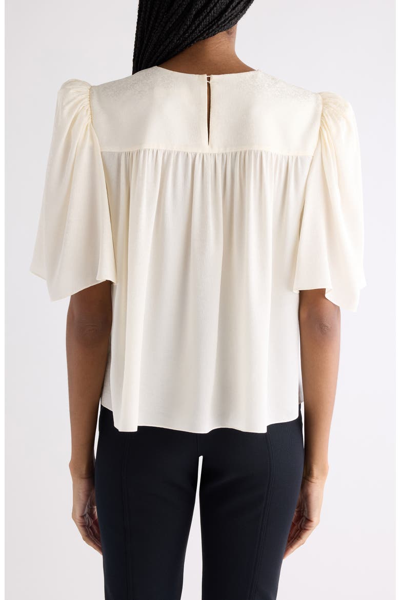 Organic Silk Jacquard Popover Top, Alternate, color, COCONUT MILK
