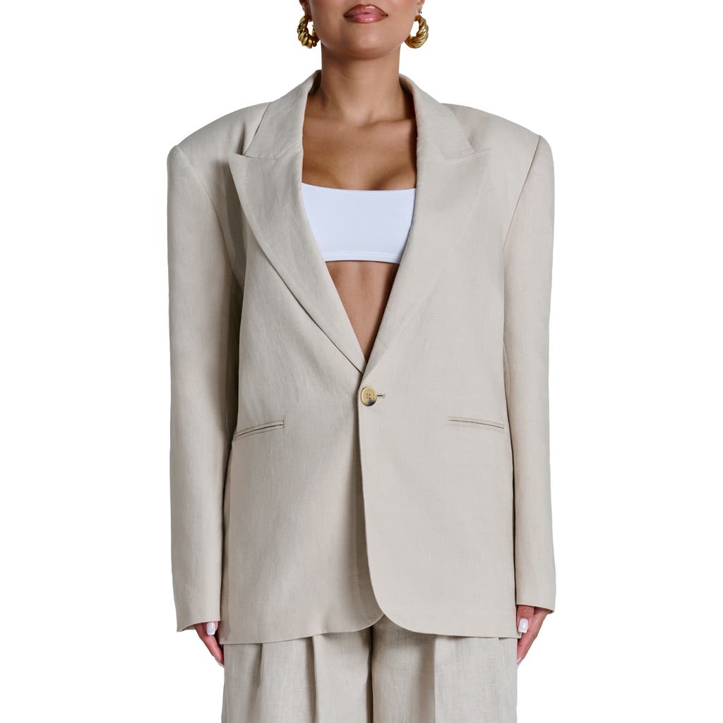 Naked Wardrobe Oversize Linen Blazer
