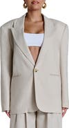 Naked Wardrobe Oversize Linen Blazer