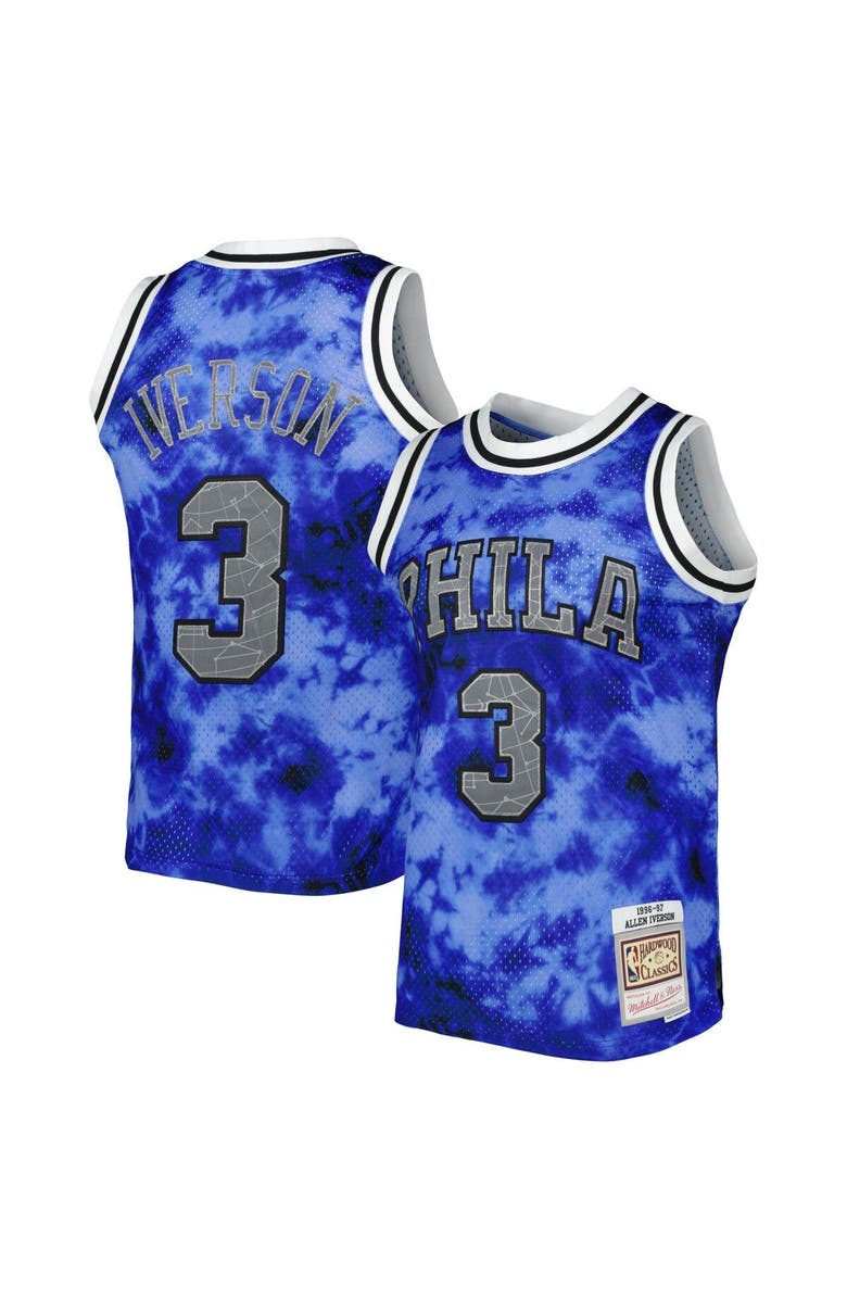 Mitchell & Ness Men's Mitchell & Ness Allen Iverson Royal Philadelphia 76ers 1996/97 Galaxy Swingman Jersey, Main, color, 