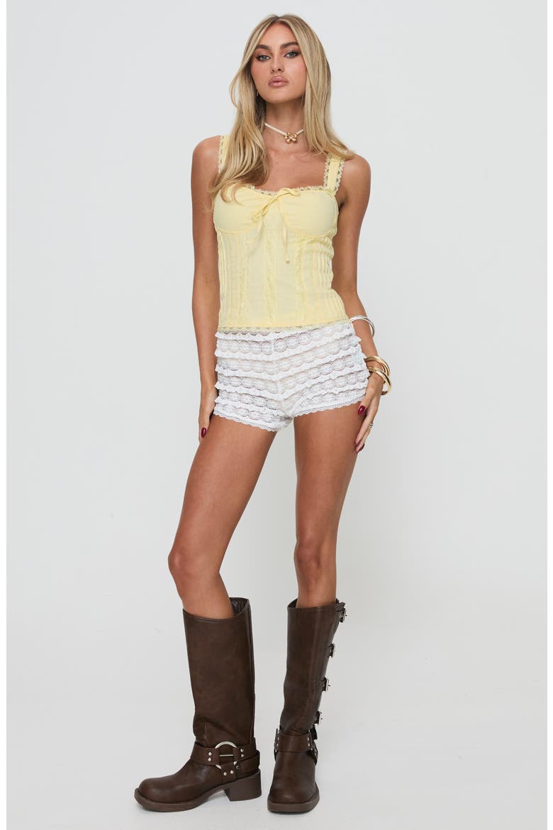 Stellah Lace Bustier Tank, Alternate, color, YELLOW