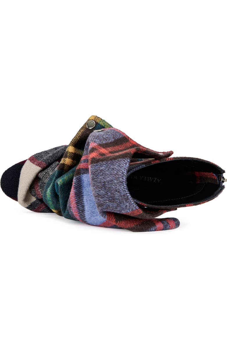AZALEA WANG Birdsong Ruched Plaid Bootie, Alternate, color,