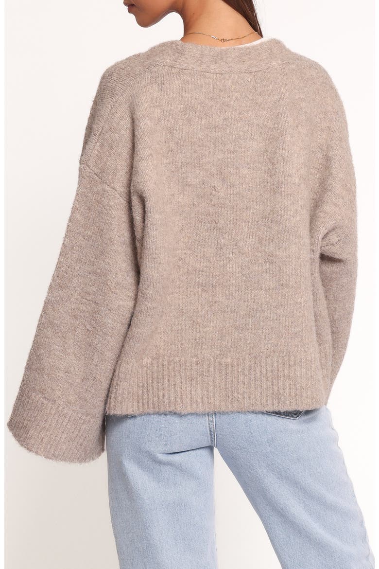 Fern Bell Sleeve Cardigan, Alternate, color, MUSHROOM