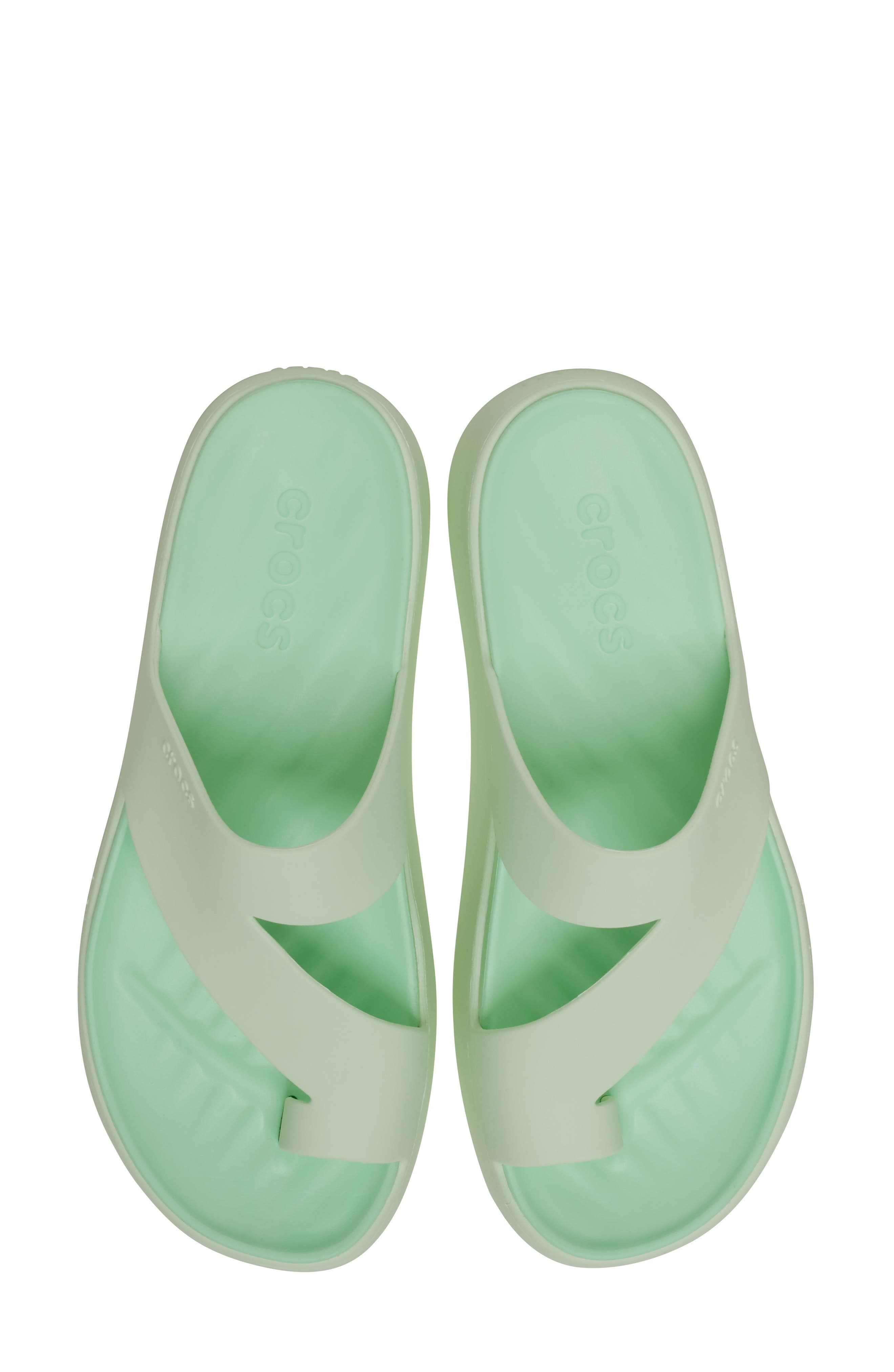 CROCS Getaway Toe Loop Waterproof Platform Sandal, Alternate, color, Jade Tint