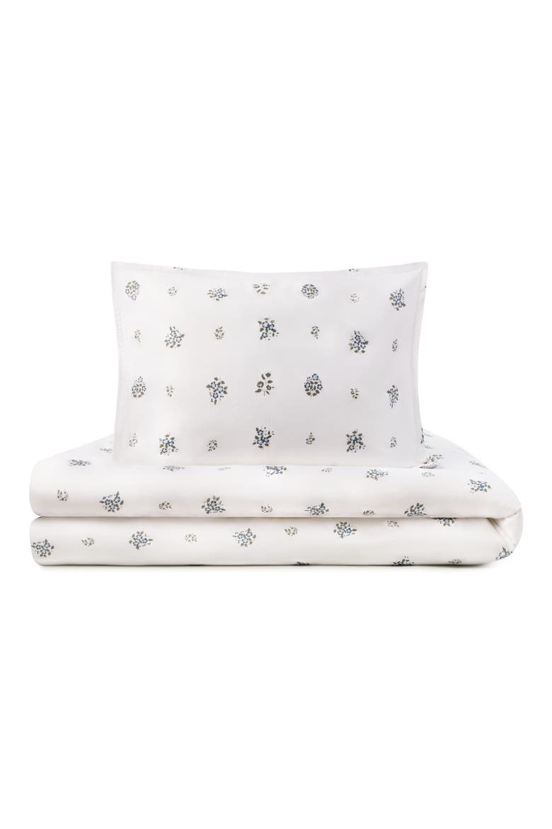 Feuille Bluer Full Duvet Cover, Sheet & Shams Set, Main, color, NAVY FLORAL