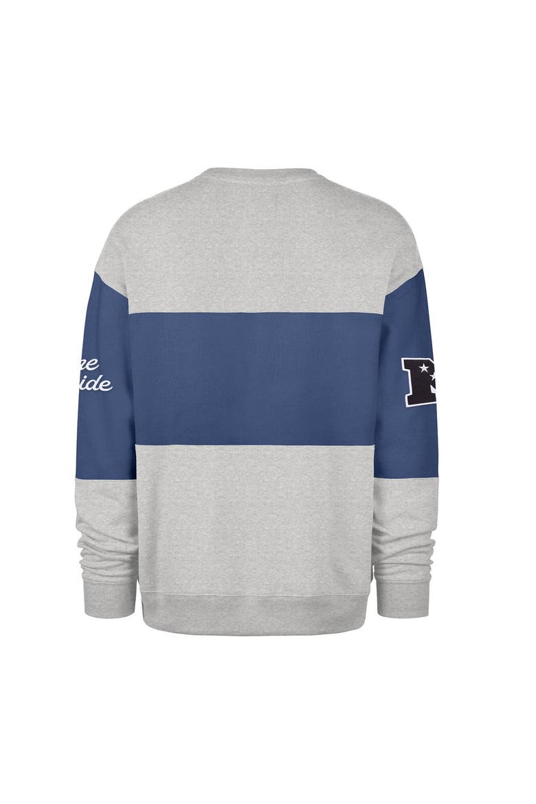 Men's '47 Blue/Heather Gray Detroit Lions Blockfield Maximalist Sweatshirt, Alternate, color, Blue