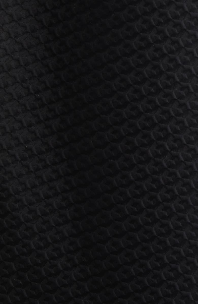 Comme des Garçons Gathered Diamond Jacquard Cocoon Dress, Alternate, color, Black