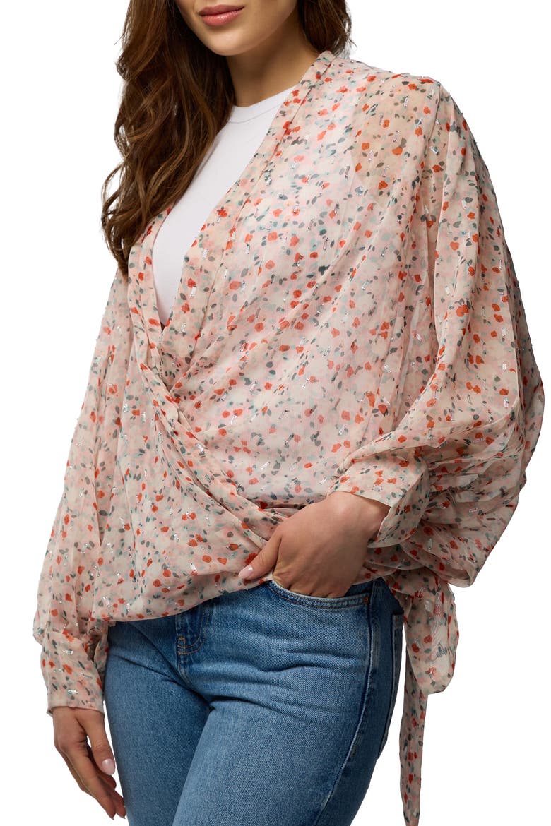 Ditsy Print Wrap, Main, color, PINK