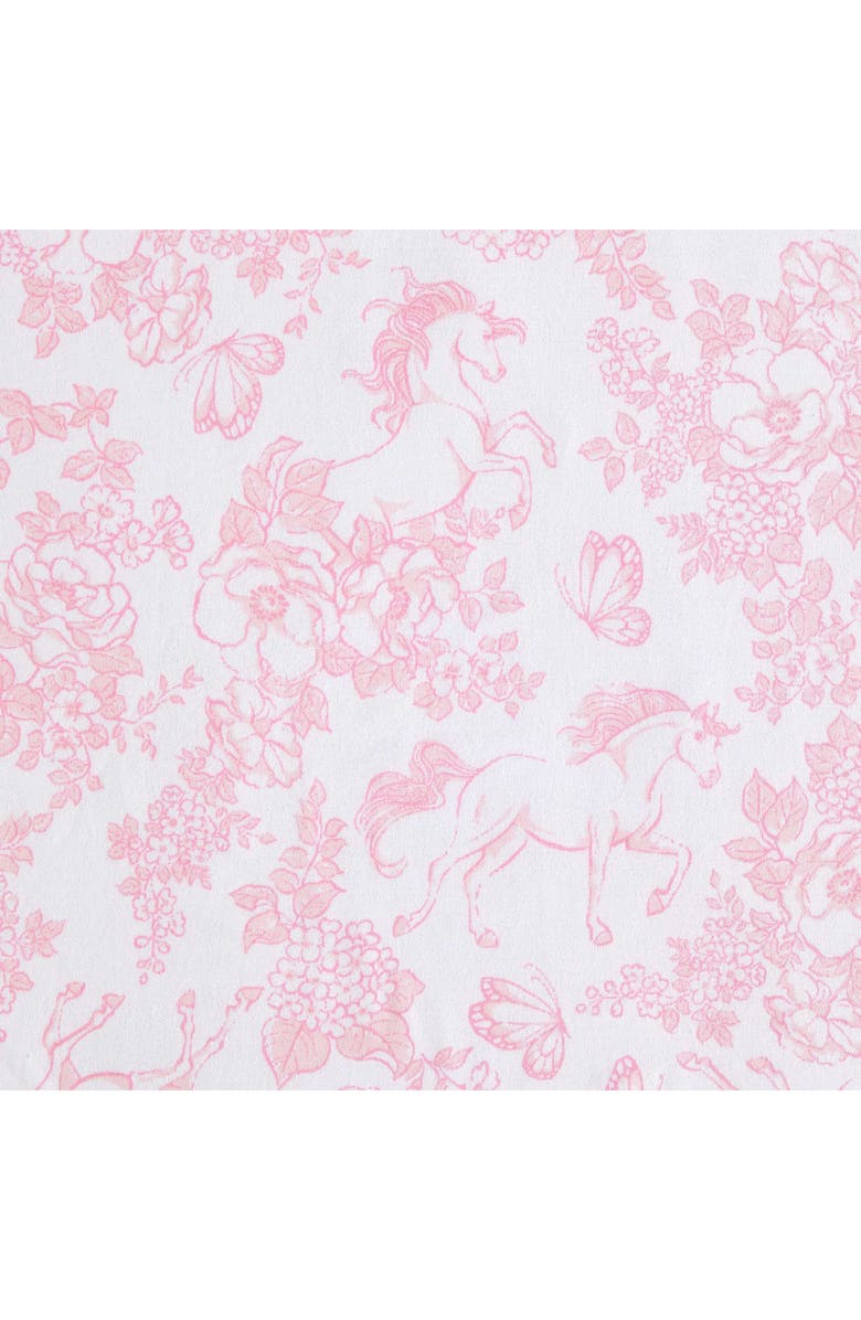 Laura Ashley Toile Unicorn Microfiber Sheet Set, Alternate, color, Pink Toile Unicorn