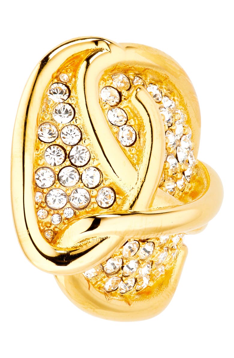 Oscar de la Renta Braided 'O' Pavé Earrings, Alternate, color, Crystal