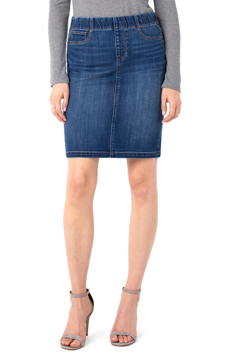 Liverpool Los Angeles Chloe Denim Pencil Skirt, Main, color,