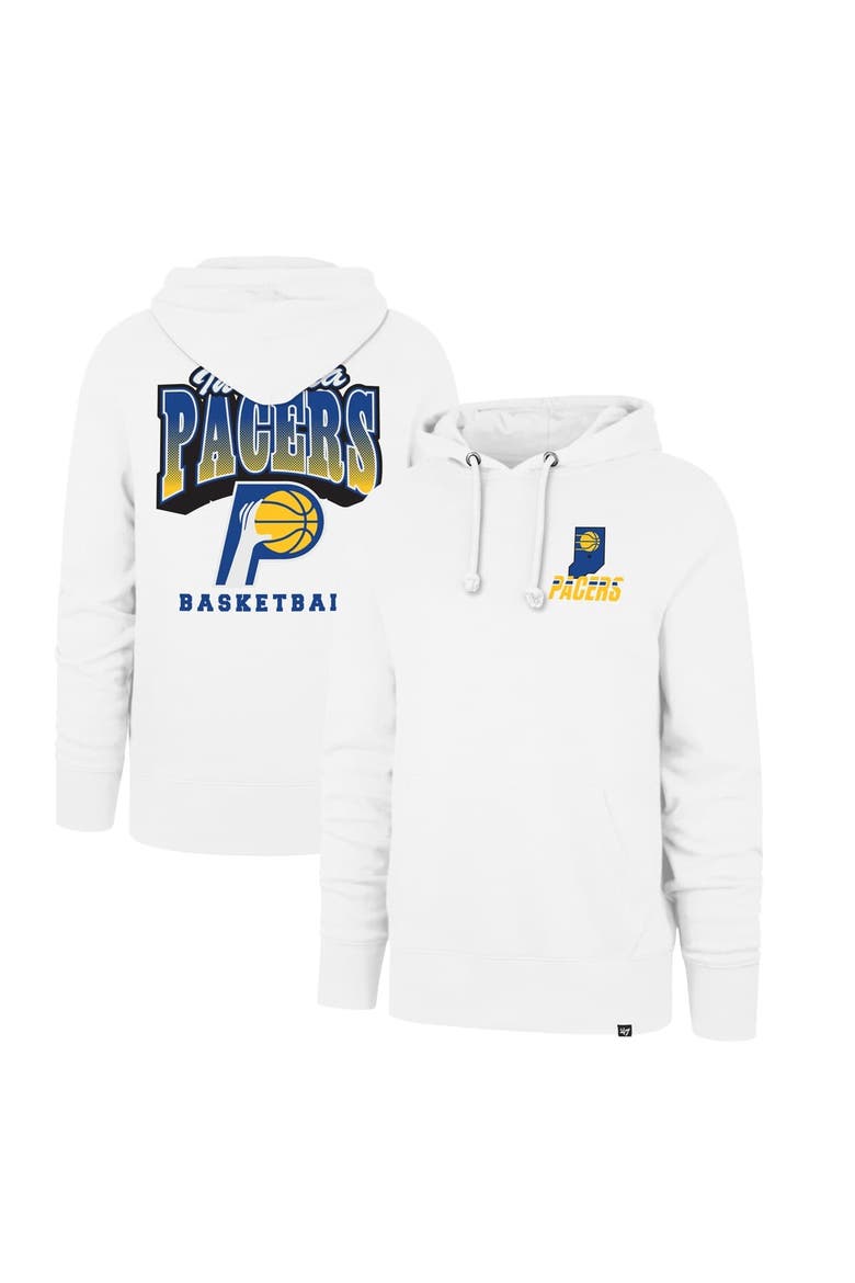 Men's '47 White Indiana Pacers 2025/26 City Edition Jab Step Headline Hoodie, Main, color, White