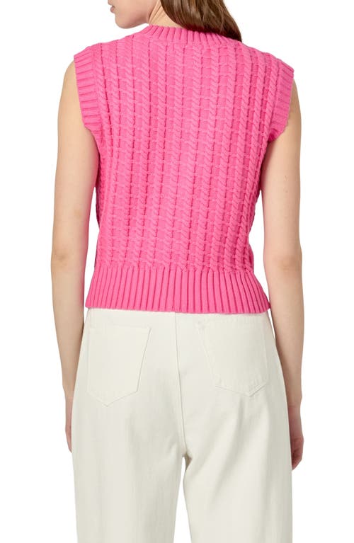 English Factory Cable Sweater Vest In Pink